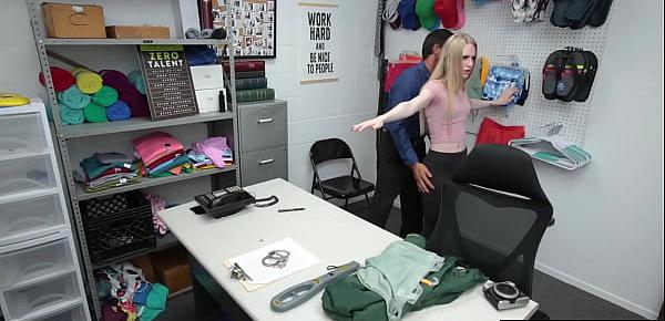  Pale skinned teen shoplifter punish fucked from behind